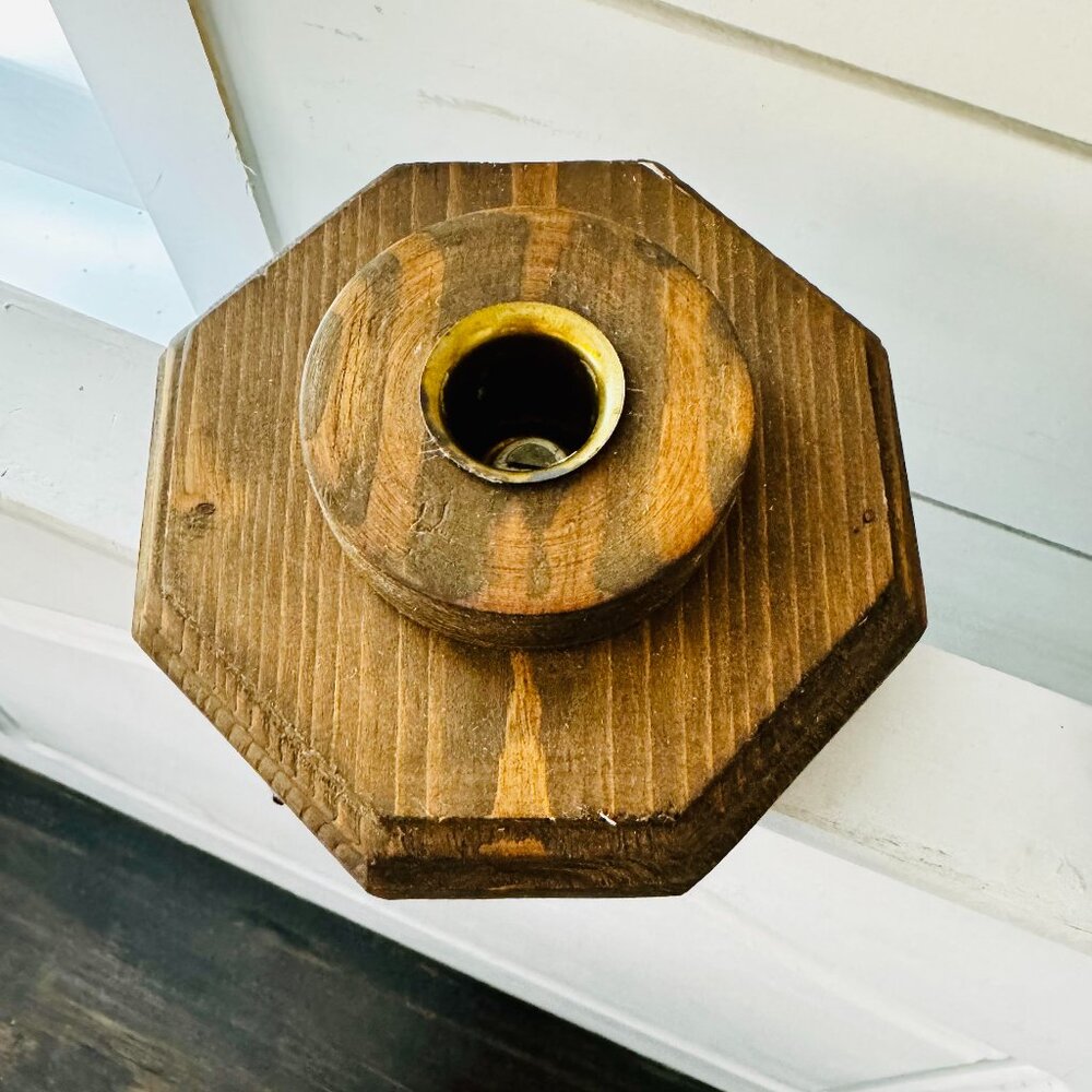 Vintage Wooden Candle Taper Holder